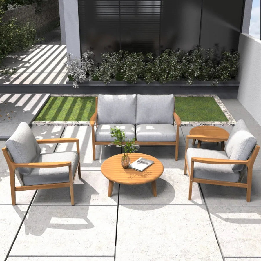 5 pieces Outdoor Acacia Wood Furniture Set