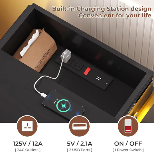2 Sets LED Nightstands