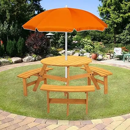 Outdoor Solid Wood Picnic Table