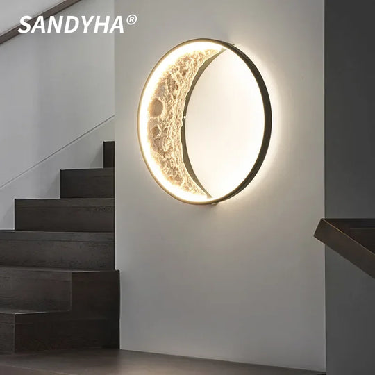 Circular Resin Moon Lamp