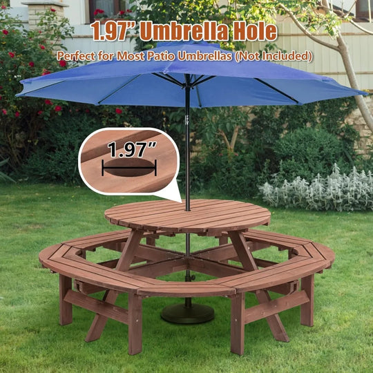 Outdoor Solid Wood Picnic Table