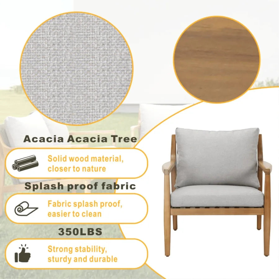5 pieces Outdoor Acacia Wood Furniture Set