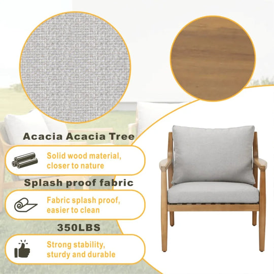 5 pieces Outdoor Acacia Wood Furniture Set