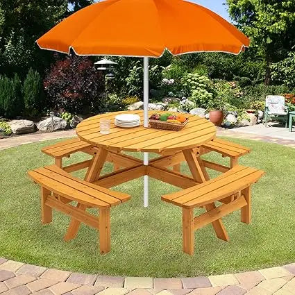 Outdoor Solid Wood Picnic Table