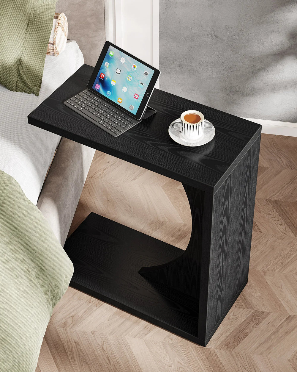 Modern C-Shaped Side Table 🖤
