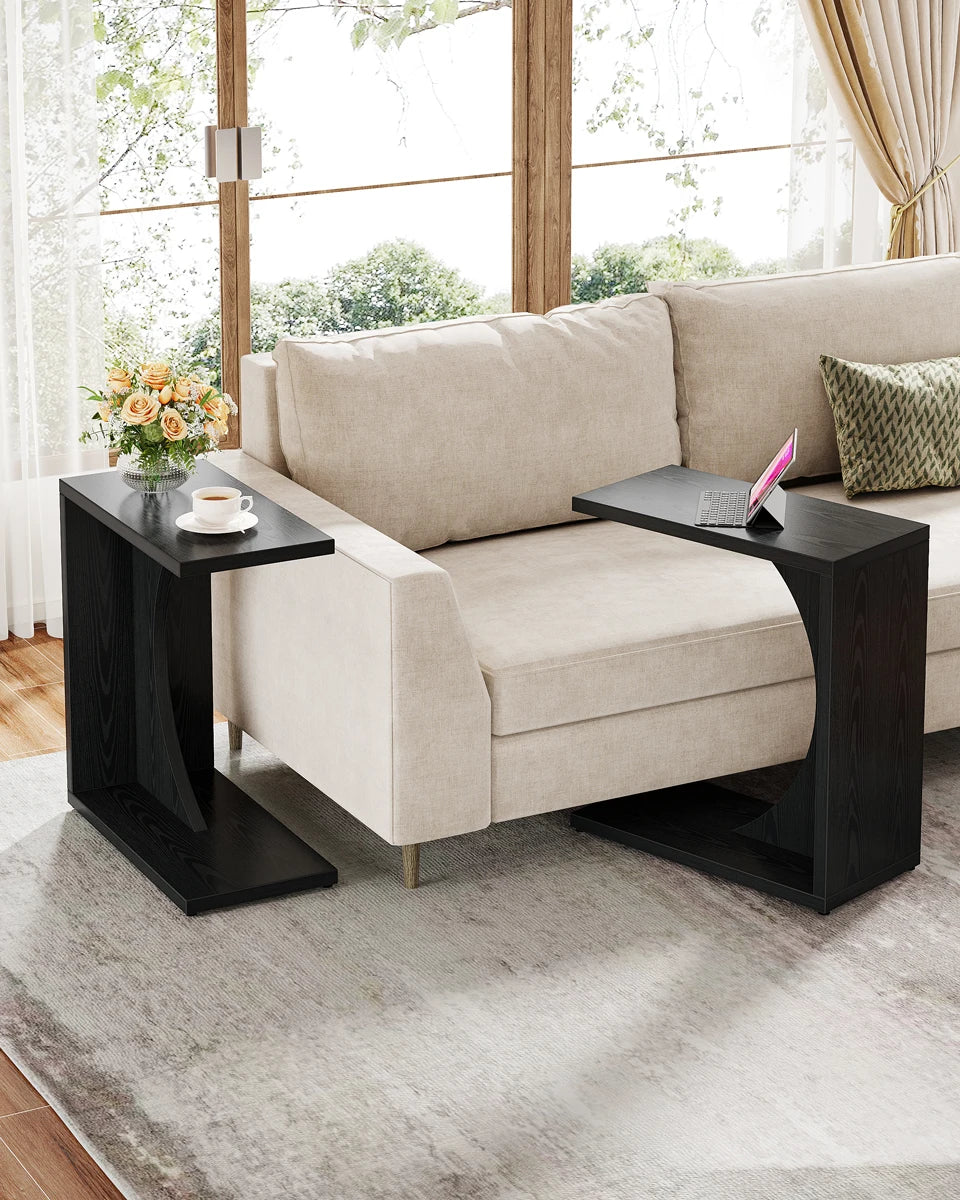 Modern C-Shaped Side Table 🖤