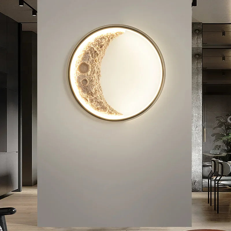 Circular Resin Moon Lamp