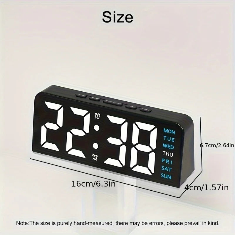 1 PCS Digital LED Alarm Clock With Date Display