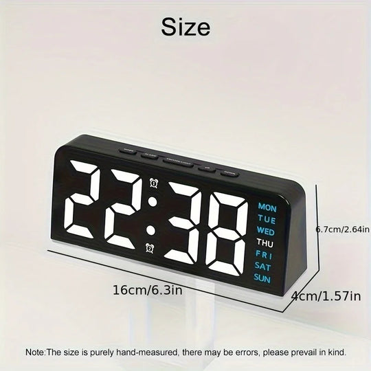 1 PCS Digital LED Alarm Clock With Date Display