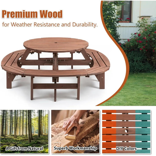 Outdoor Solid Wood Picnic Table