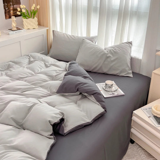 Ultra-Soft 2-Side Brushed Bedding Set – Sheet, Duvet Cover & Pillowcases (All Sizes)