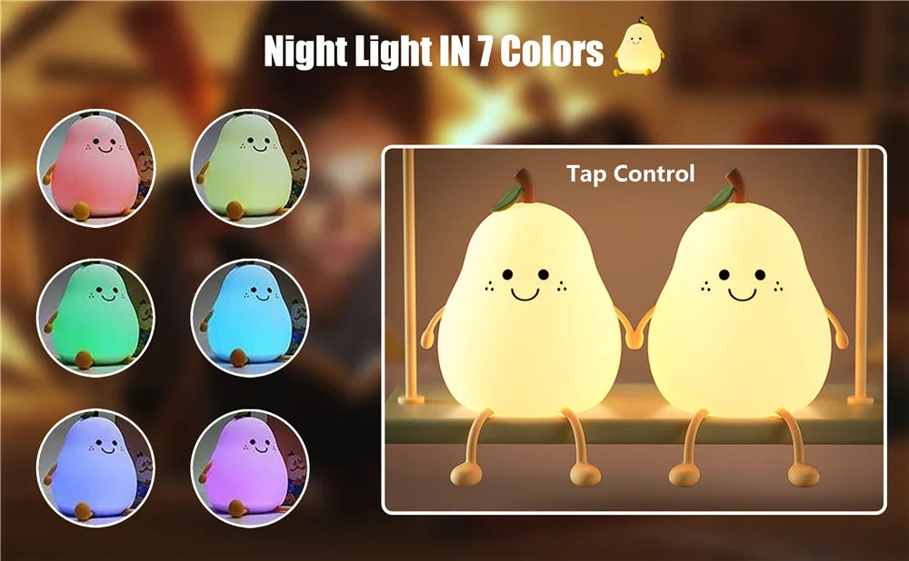 Cute Night Light for Kids Pear
