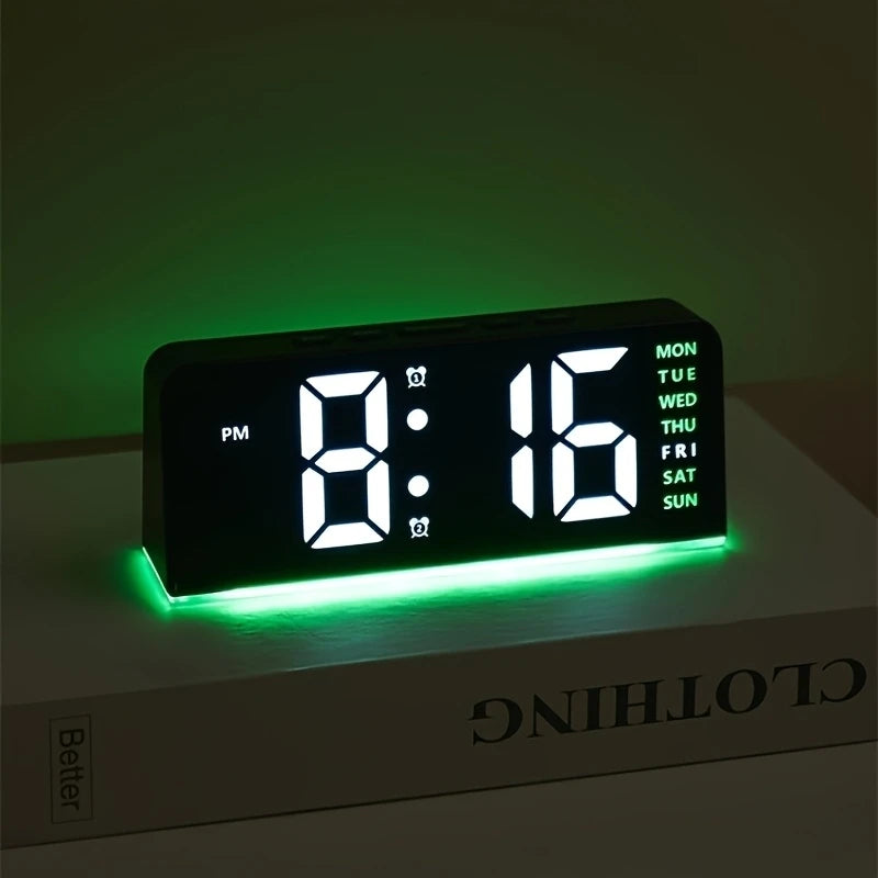 1 PCS Digital LED Alarm Clock With Date Display