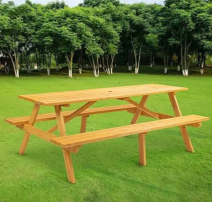 Outdoor Solid Wood Picnic Table