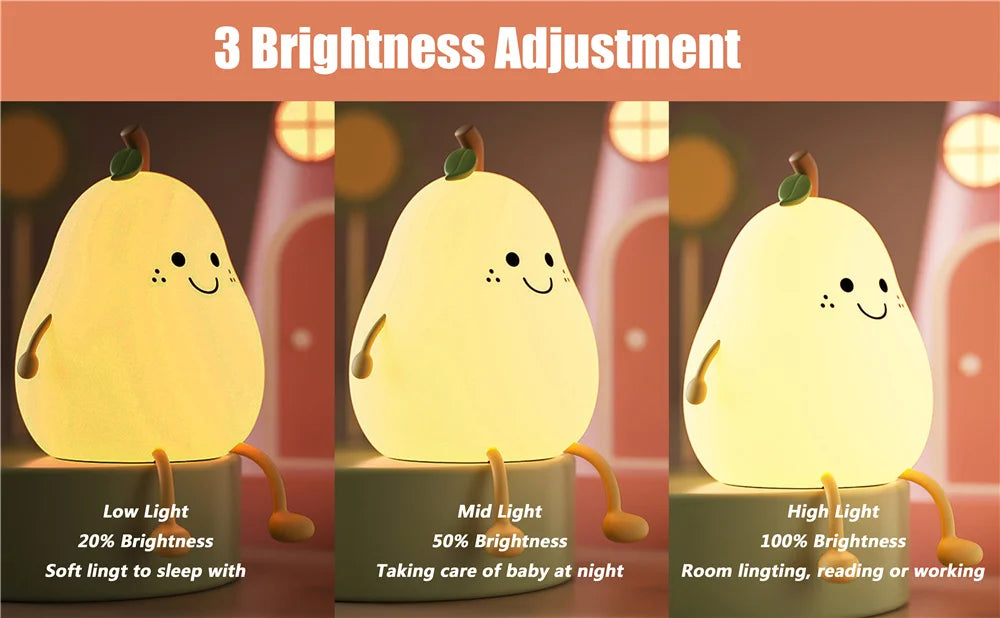 Cute Night Light for Kids Pear