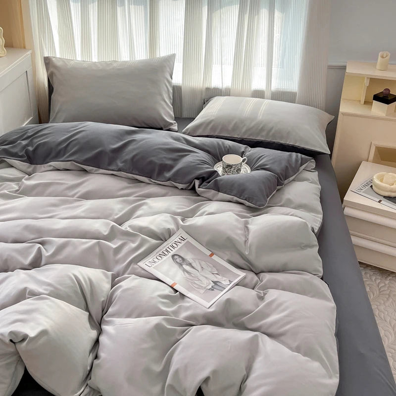 Ultra-Soft 2-Side Brushed Bedding Set – Sheet, Duvet Cover & Pillowcases (All Sizes)