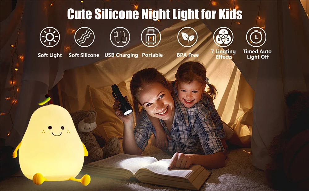 Cute Night Light for Kids Pear