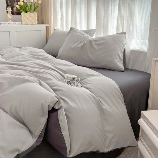 Ultra-Soft 2-Side Brushed Bedding Set – Sheet, Duvet Cover & Pillowcases (All Sizes)