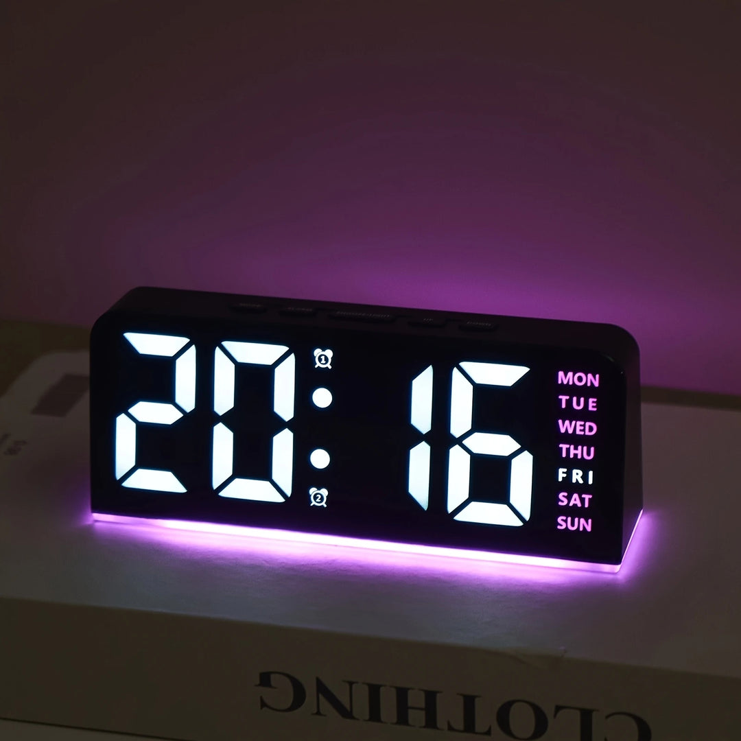 1 PCS Digital LED Alarm Clock With Date Display