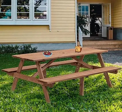 Outdoor Solid Wood Picnic Table