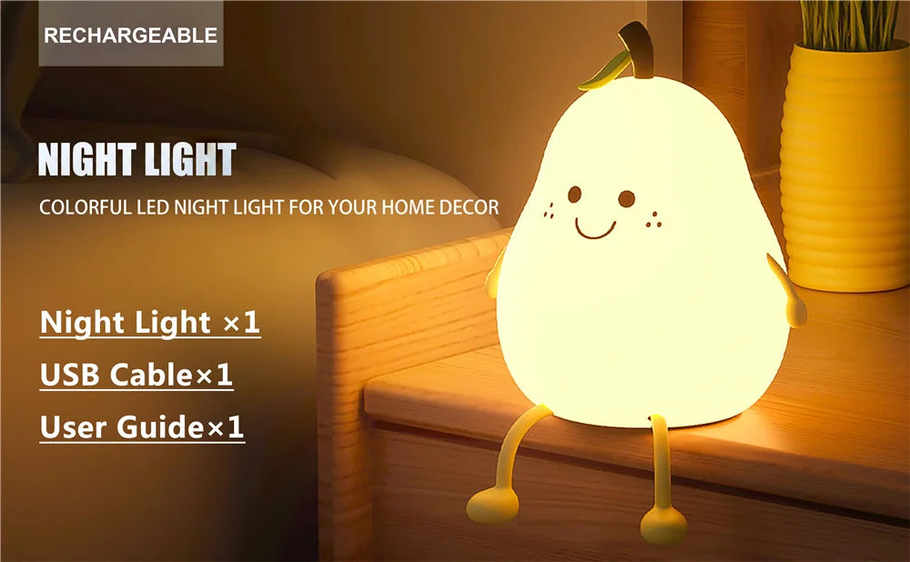 Cute Night Light for Kids Pear