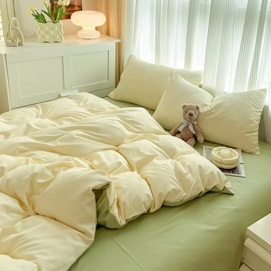 Ultra-Soft 2-Side Brushed Bedding Set – Sheet, Duvet Cover & Pillowcases (All Sizes)