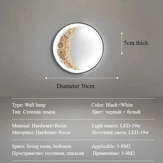 Circular Resin Moon Lamp