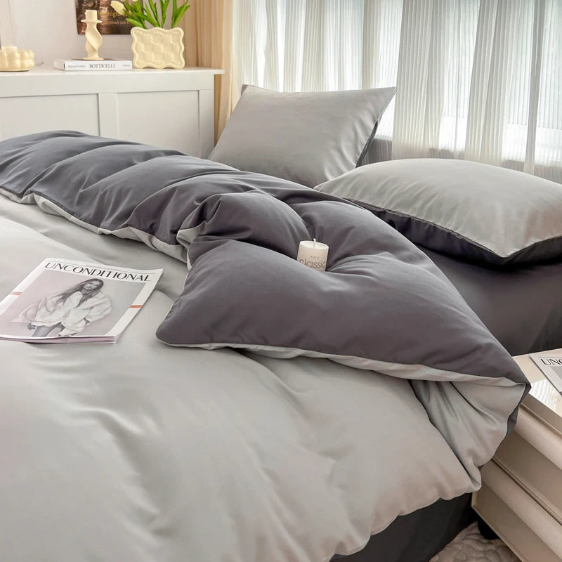 Ultra-Soft 2-Side Brushed Bedding Set – Sheet, Duvet Cover & Pillowcases (All Sizes)