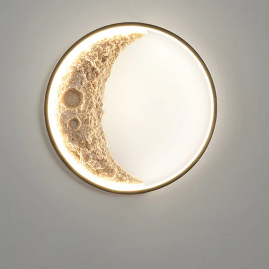 Circular Resin Moon Lamp
