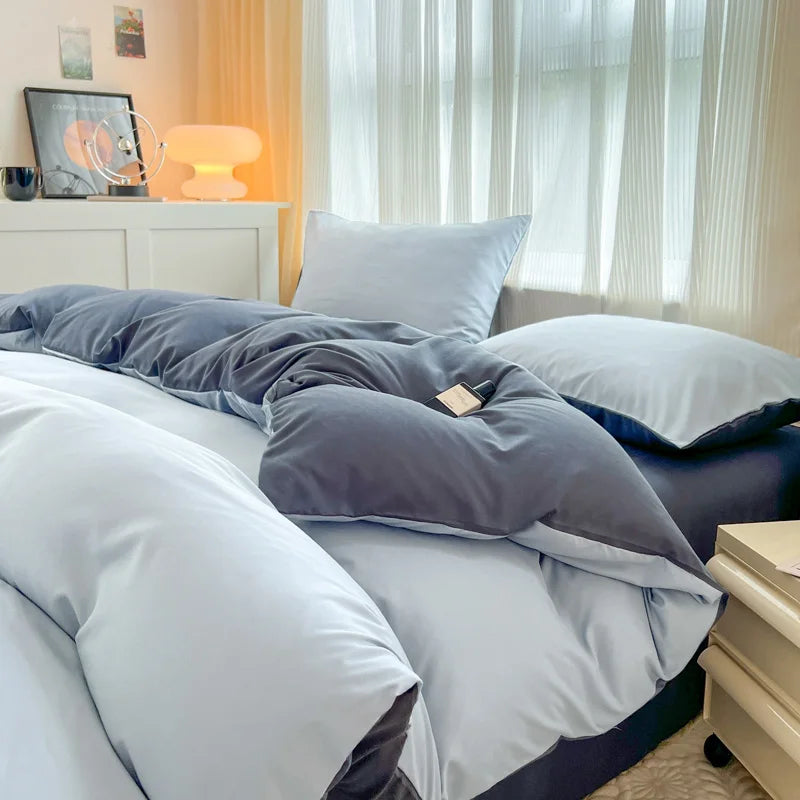 Ultra-Soft 2-Side Brushed Bedding Set – Sheet, Duvet Cover & Pillowcases (All Sizes)