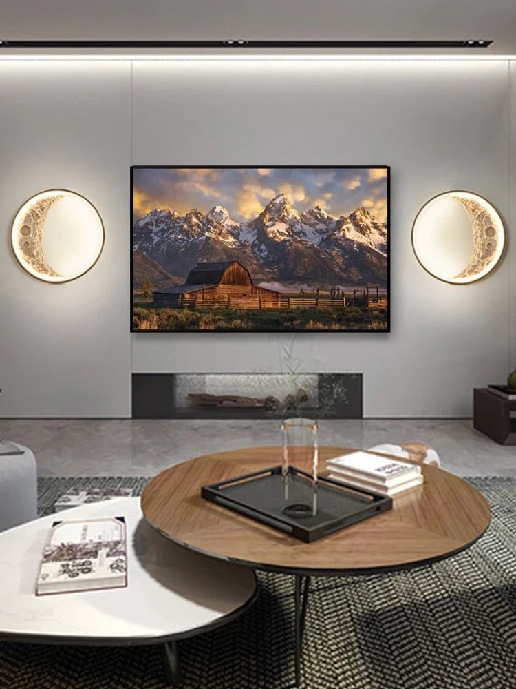 Circular Resin Moon Lamp