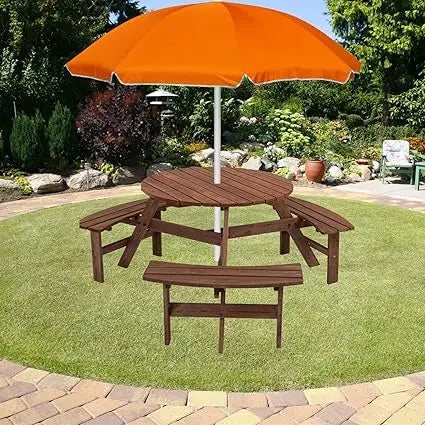 Outdoor Solid Wood Picnic Table