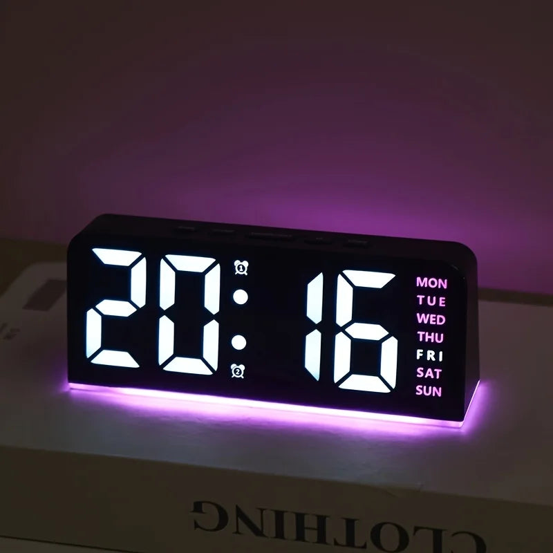 1 PCS Digital LED Alarm Clock With Date Display