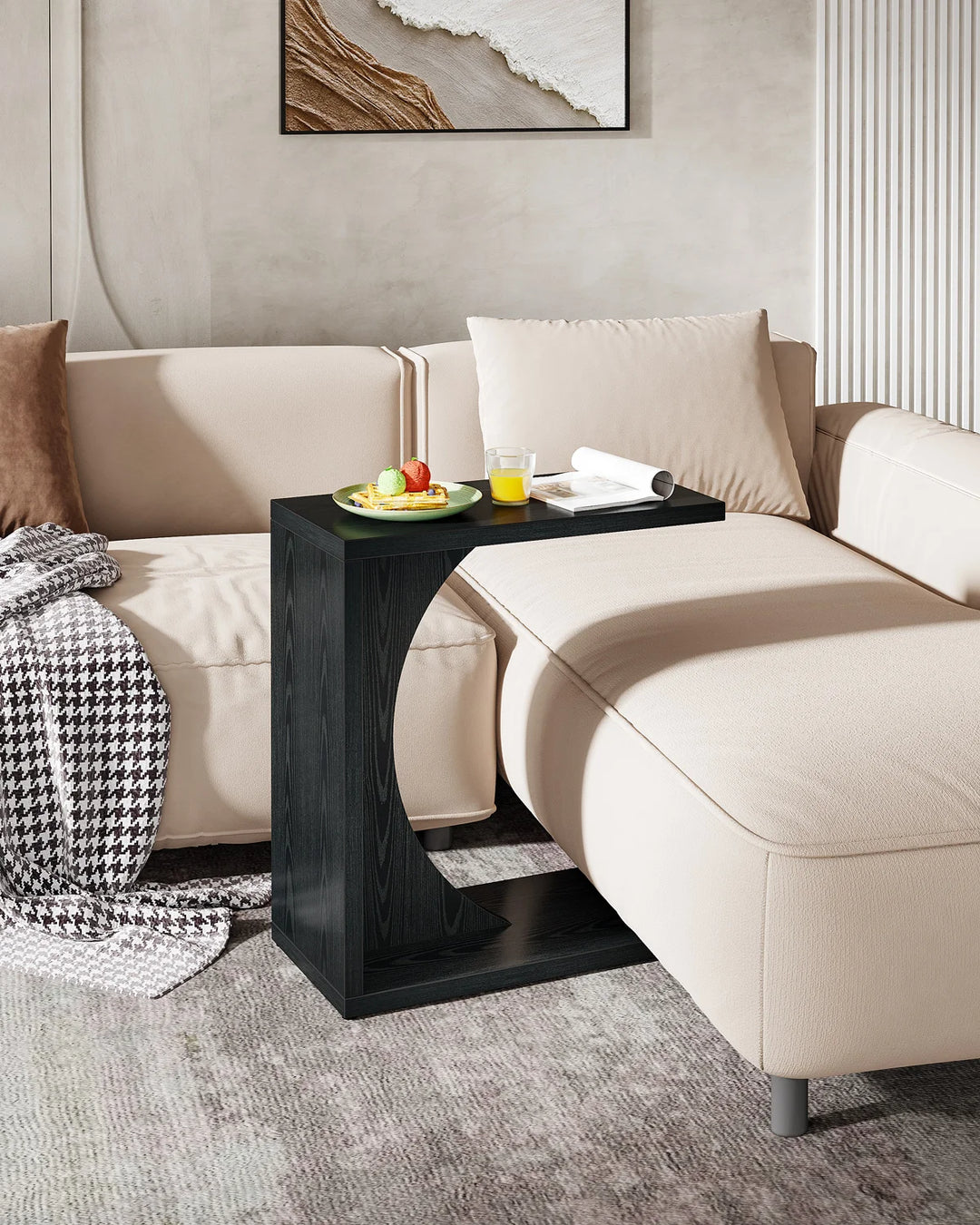 Modern C-Shaped Side Table 🖤